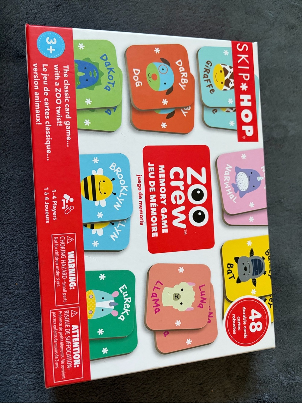 Skip Hop Zoo Crew Memory Game - Bright Multicolor Animal Cards